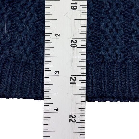 Christopher & Banks Sweater Women's XL Brown Blue Knit Striped Crew Neck Thermal - Picture 7 of 8